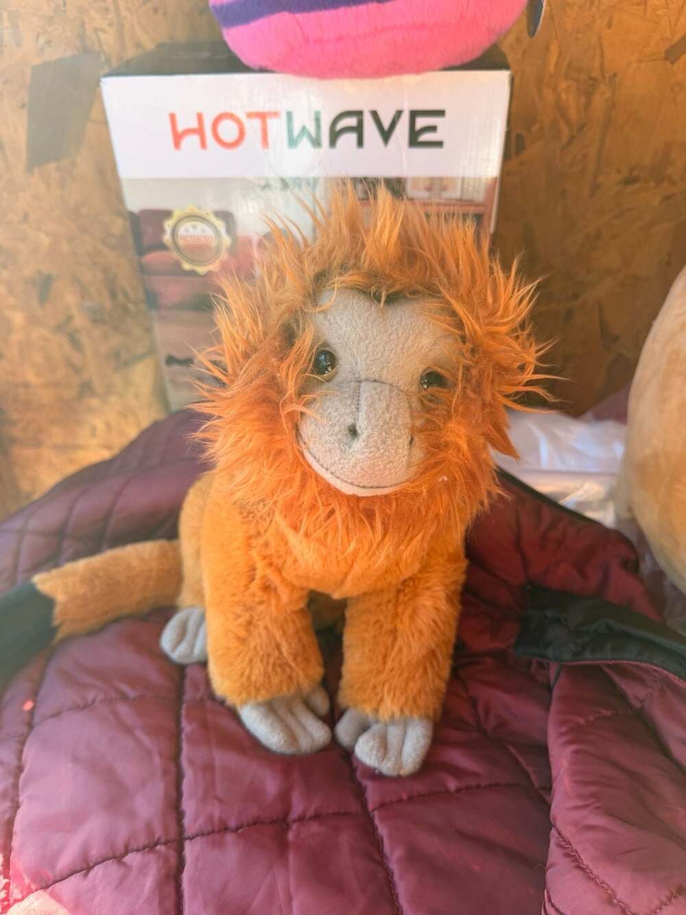 FAO Schwarz Golden Lion Tamarin Monkey Plush Stuffed Animal Orange